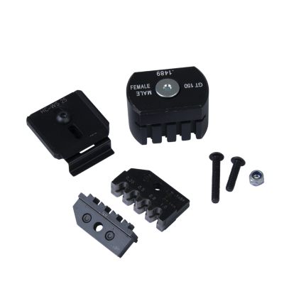 Die set and wire stop components with screws, Rennsteig GT 150 Sealed series for 22-16 gauge use, displayed on a white background.