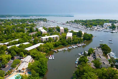 overhead aerial view of the area