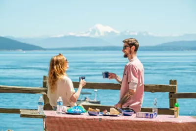 couple eating with a view