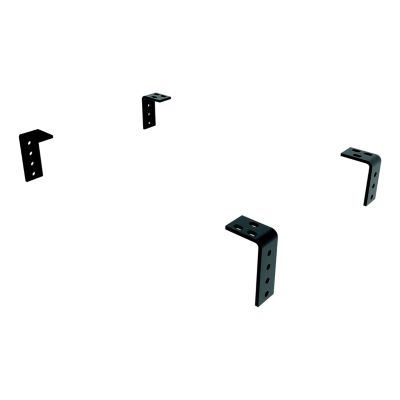 Universal 5th wheel mounting brackets, black, with multiple hole configurations for versatile installation and secure fitment.