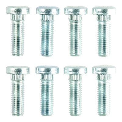 Universal bolts for 5th wheel hitch rails in an 8-pack. Durable, metallic design ideal for secure towing installations.