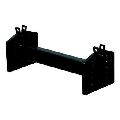 Black CURT E16 5th Wheel Hitch Head Adapter with sturdy construction and mounting holes.