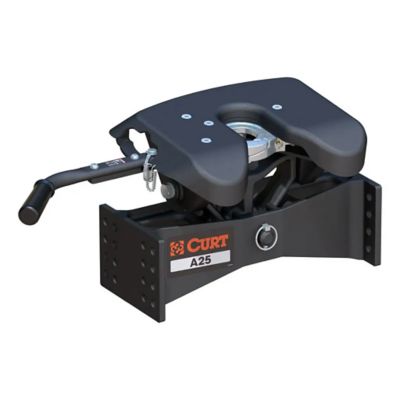 CURT A25 5th Wheel Hitch Head, durable design, for 25,000 lbs capacity, requires legs or roller for complete setup.