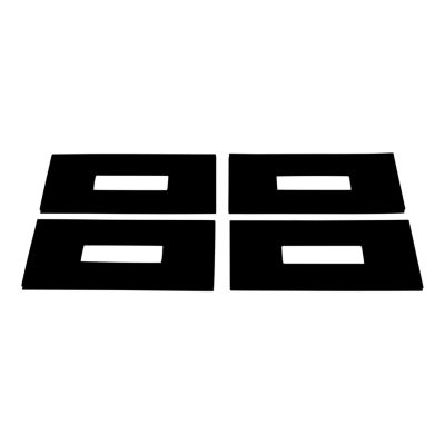 Four black 5th wheel rail sound dampening pads in a rectangular layout.