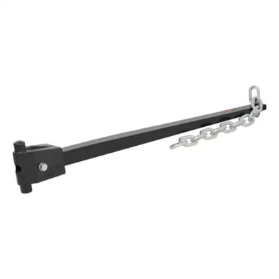 Replacement short trunnion weight distribution spring bar with chain, featuring durable construction for heavy-duty towing.
