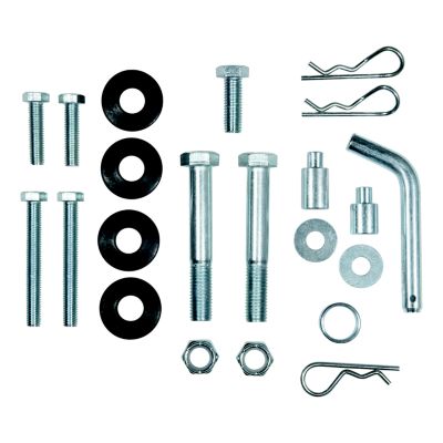 Replacement trunnion bar kit with bolts, washers, pins, and clips arranged neatly on a white background.