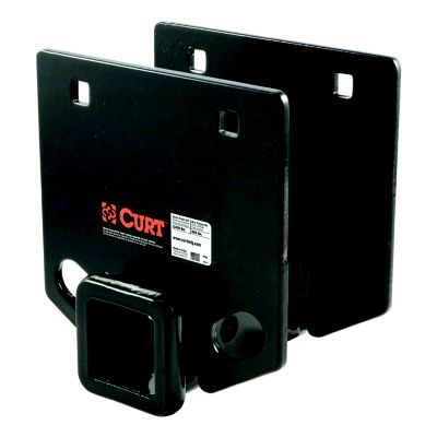 CURT Camper RV Bumper Hitch with 2-In Receiver for 4-In Beam, in durable black finish.