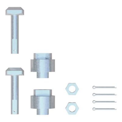 Replacement 5th Wheel Puck System Anchors for Ram, showing metal components and cotter pins against a white background.