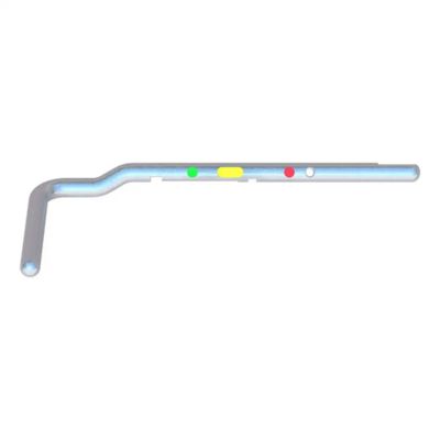 Silver CURT Q-Series 5th wheel handle with colored markings, designed for heavy-duty towing replacement.