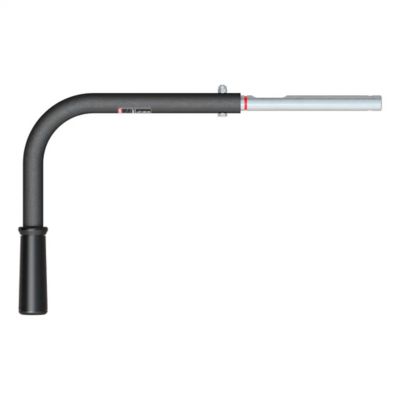 Replacement R16 5th wheel roller handle with curved metal design and ergonomic grip for easy operation.