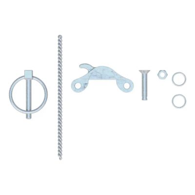 Replacement Q-Series 5th wheel handle lock hardware, featuring metal components like hooks, rings, and a spiral rod.