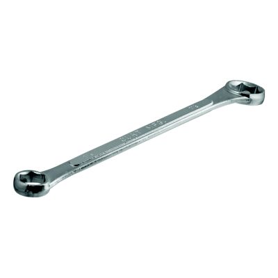 Silver box end wrench with dual open ends for torquing trailer hitch balls, ideal for automotive applications.