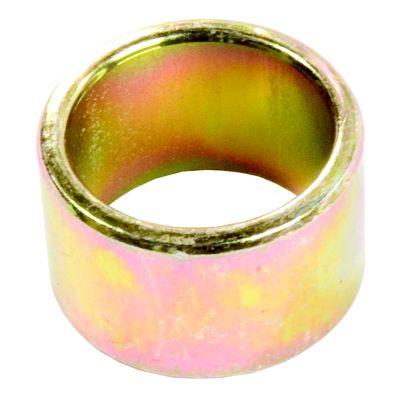 Trailer hitch ball hole reducer bushing, metallic finish, adapts larger holes to smaller stem sizes.