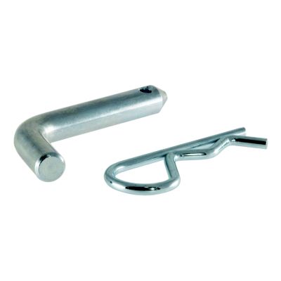 Trailer hitch pin and clip set, featuring a durable metal build, compatible with 1-1/4 inch receivers, packaged.