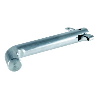 Swivel trailer hitch pin in silver for 2-inch receivers, featuring a durable and sleek design for secure towing.