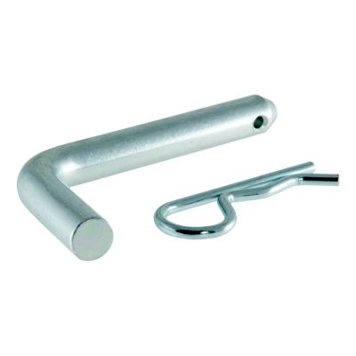 Trailer hitch pin and clip for secure attachment, fits 2 or 2-1/2 inch receivers, durable and essential for towing.