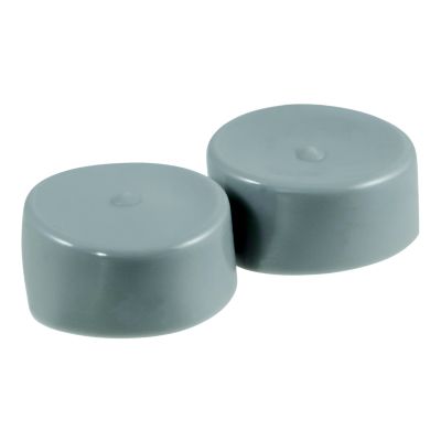 Trailer wheel bearing protector dust covers, 2-pack, with a smooth gray finish, designed for protection and durability.