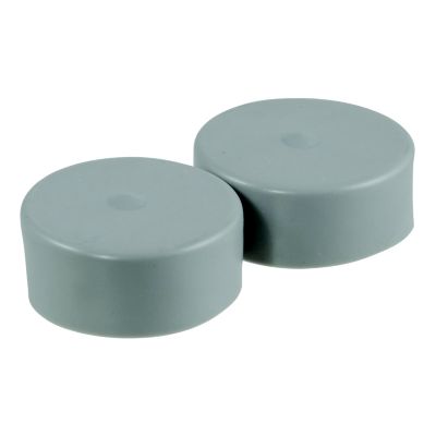 Trailer wheel bearing dust covers, CURT 23232, grey, round, durable, set of 2, protective, universal fit.