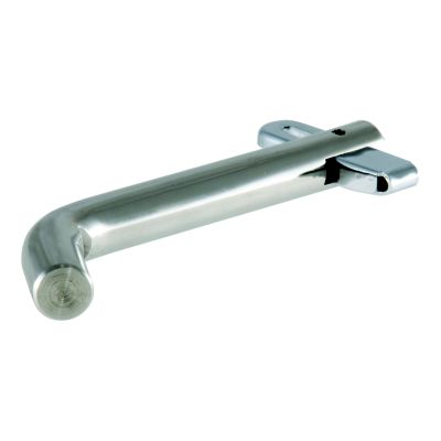 Stainless steel swivel trailer hitch pin for secure towing, designed to fit 1-1/4-inch receiver with a durable finish.