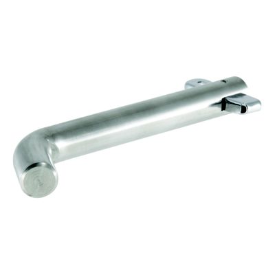 Stainless steel swivel trailer hitch pin for 2-inch receivers, featuring a secure design and durable construction.