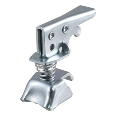 Replacement latch for 2-inch trailer hitch ball featuring durable metal construction with spring mechanism for secure coupling.