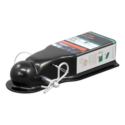 QuickPin no-latch trailer coupler for 2-inch hitch ball, featuring durable design and simple pin mechanism for secure towing.