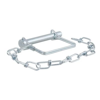 Trailer coupler pin with chain, featuring a durable design for secure hitch connections and enhanced towing safety.