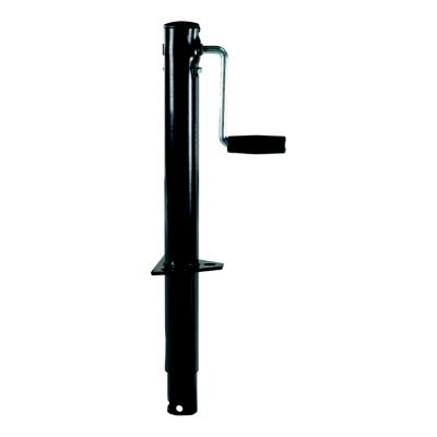 A-Frame trailer jack with black finish, side handle, and durable build for heavy-duty support.