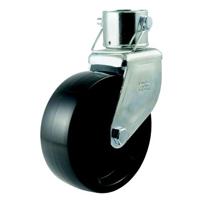 Caster wheel for trailer jack replacement, heavy-duty capacity, compatible with 2-inch tubes, ideal for CURT 28276 model.