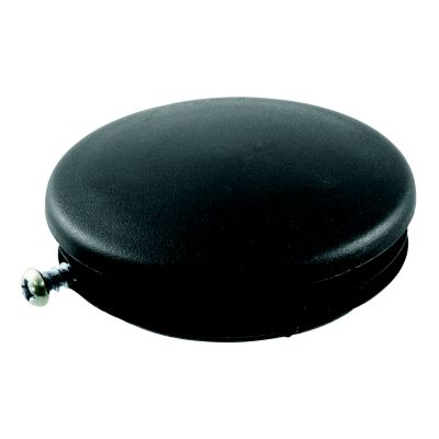 Black replacement boat trailer jack cap with a sleek design, ideal for protecting trailer jacks from debris and weather.