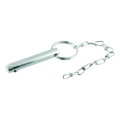 Swivel jack pull-pin with chain, suitable for bracket-mount or marine jacks, offering durable and reliable replacement.