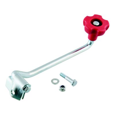 Replacement jack handle with red knob and mounting hardware for CURT direct-weld square jack #2857.