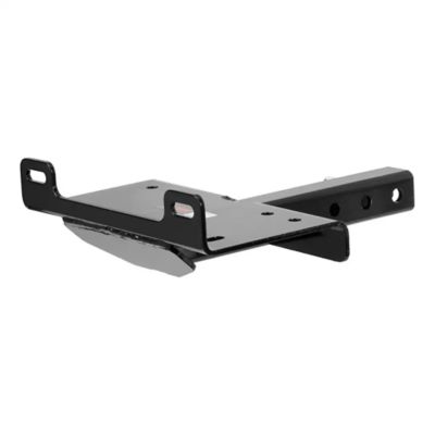 Black trailer hitch winch mount for 2-inch receiver, featuring a sturdy steel construction and sleek design.