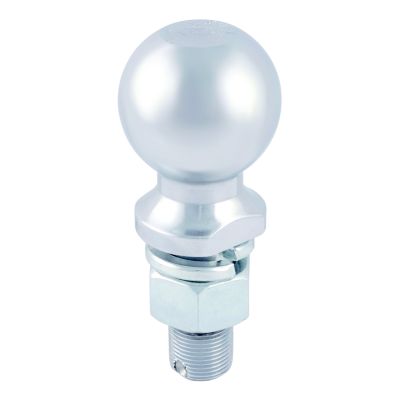 Chrome trailer hitch ball with shank, ideal for towing heavy loads, featuring a polished finish and durable construction.