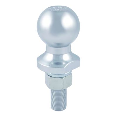 Chrome trailer hitch ball with a sleek finish and sturdy shank, designed for towing up to 2,000 lbs.