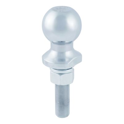 Chrome trailer hitch ball with sturdy shank, ideal for towing up to 2,000 lbs. Sleek and durable design for reliable use.