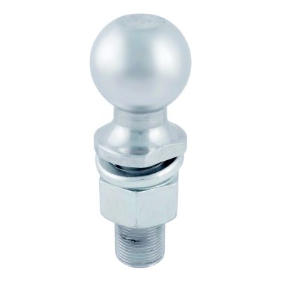 Chrome trailer hitch ball with a sturdy metal shank, designed for heavy-duty towing up to 6,000 lbs.