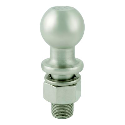 Stainless steel trailer hitch ball for 3,500 lbs towing capacity, featuring a smooth finish and durable construction.