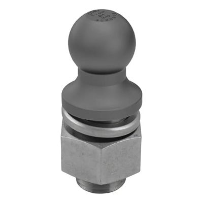 Raw steel trailer hitch ball with sturdy shank, designed for heavy-duty towing up to 30,000 lbs.