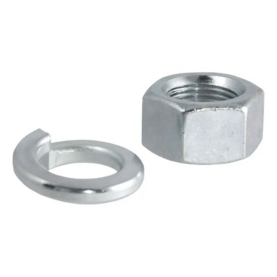 Trailer hitch ball nut and washer set for secure towing connections.