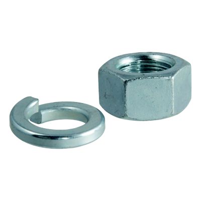 Trailer hitch ball nut and washer set for secure attachment.