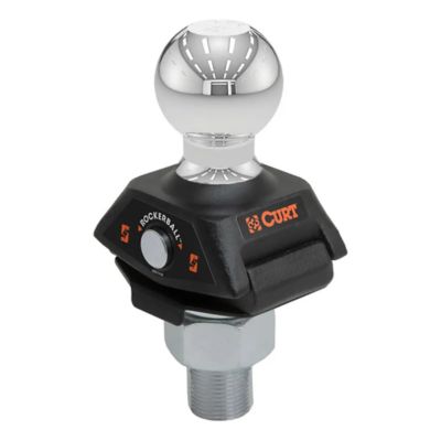 CURT RockerBall Cushion Hitch Trailer Ball with shank, featuring durable construction and sleek design for heavy towing.