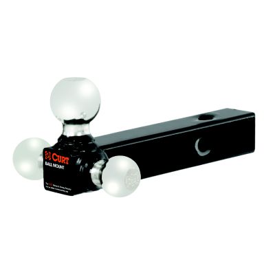 CURT Multi-Ball Trailer Hitch Ball Mount with three hitch balls for 2-inch receiver, versatile towing accessory.