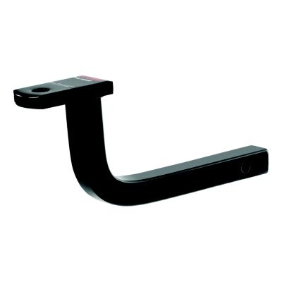 Class 2 trailer hitch ball mount with a black finish, designed for 1-1/4 inch receivers, featuring a rise for towing.
