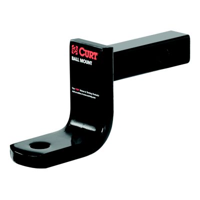 Class 2 trailer hitch ball mount, black finish, fits 1-1/4 inch receiver, supports up to 3,500 lbs, CURT brand.