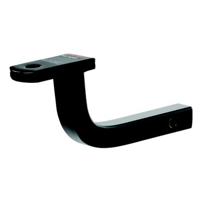 Black CURT 45021 trailer hitch ball mount with rise, fits 1-1/4-inch receiver, durable and strong design.