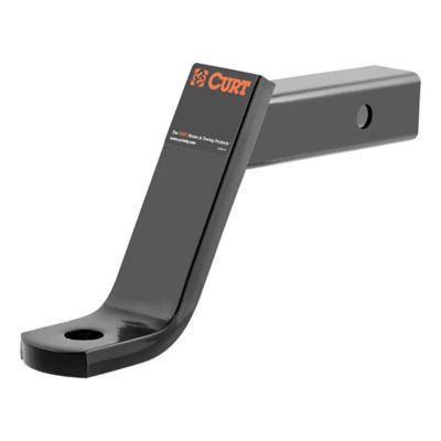 Black CURT Class 3 trailer hitch ball mount with logo, designed to fit 2-inch receivers for heavy-duty towing.