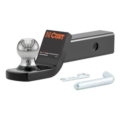 CURT 45131 Fusion Trailer Hitch Mount, sleek design, 1-7/8" ball, pin included, fits 2" receiver, supports 5,000 lbs.