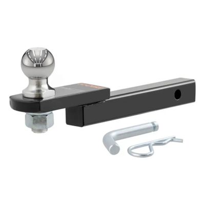Trailer hitch mount with chrome ball, pin, and black receiver for 1-1/4 inch fit, compatible with 3,500 lbs towing.