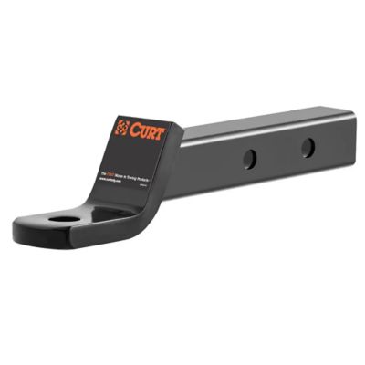 Dual length trailer hitch ball mount with a sleek black finish, fits 2-inch receiver, ideal for towing up to 7,500 lbs.